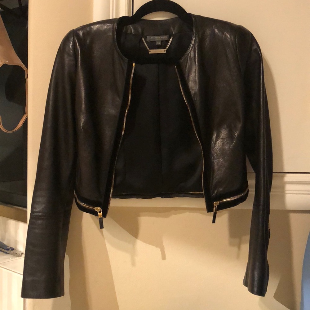 Silky Alexander McQueen Leather Crop Jacket